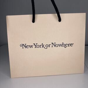 New York or Nowhere Small NYC Store Exclusive Shopping Tote Cream Bag Black Logo